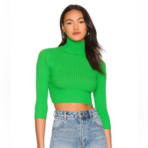 Green cropped turtleneck from Revolve.